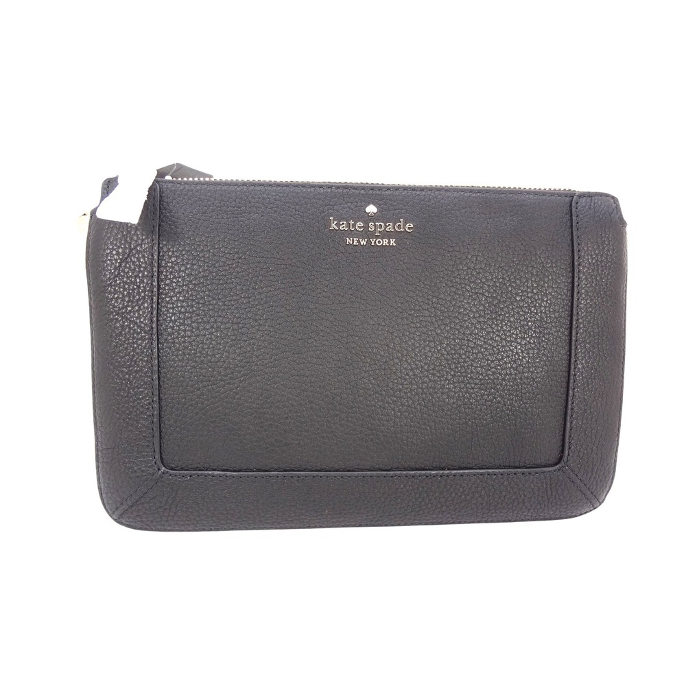 Kate Spade Lena Black Pebbled Leather Double Compartment Crossbody Bag KH430 NEW